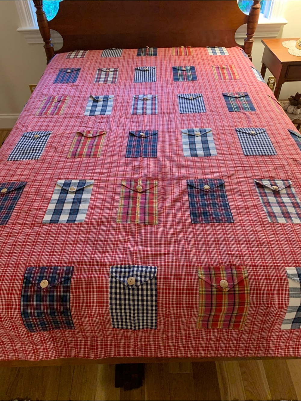 NWOT Vtg POTTERY BARN KIDS PBK FULL QUEEN DUVET Cover Red Plaid Pocket Cottage